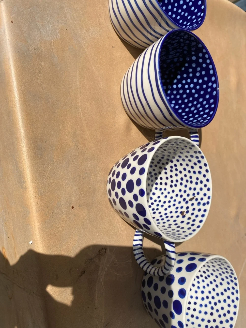 Jones & Co Blue Polka Dot Ceramic Mug - Blue - Picture 3 of 6